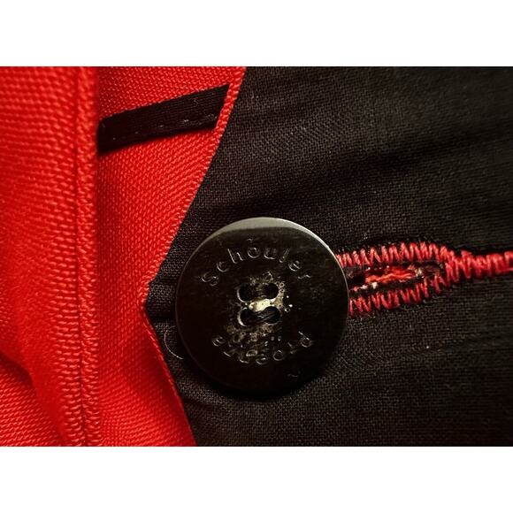 Proenza Schouler Size 6 Red Wool Blend Stretch Wide Leg Pants Pockets Luxury - Picture 7 of 16